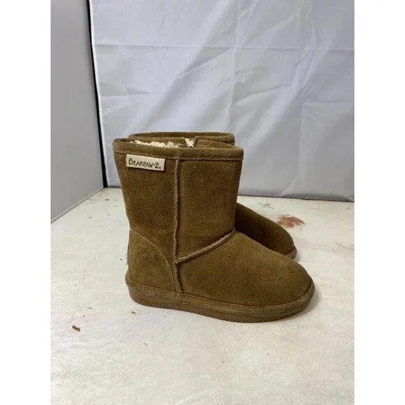 Bearpaw Evangeline Toddler Boots Size 8 Browns Wool Blend Footbed 2414Y F48 - Picture 2 of 10